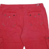 COOGI Mens Red Cargo Shorts 4XL W50 Cotton Relaxed Fit Casual Summer