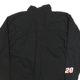 WINNERS CIRCLE Mens Black Stewart Logo Shirt L Button Front Long Sleeve