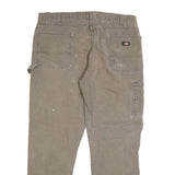 DICKIES Mens Regular Fit Brown Denim W40 L31 Workwear Zip Closure Jeans