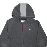 CHAMPION Mens Grey Full Zip Hoodie M Cotton Blend Athletic Sweatshirt with
