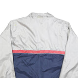 ASICS Mens Silver & Navy Blue Colourblock Quarter Zip Polyester Jacket S Sports