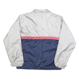 ASICS Mens Silver & Navy Blue Colourblock Quarter Zip Polyester Jacket S Sports