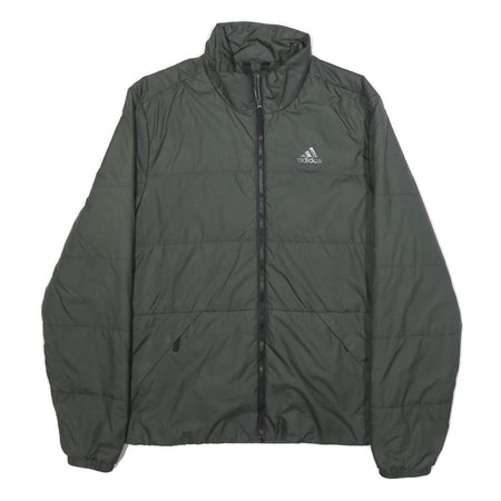 ADIDAS Mens Green Jacket S Polyester Plain Zip Full Zip Sportswear Light