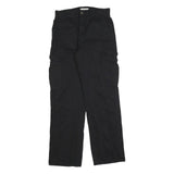STR Mens Cotton Blend Black Regular Straight Trousers W30 L32 Casual Durable Zip