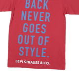 LEVI'S Mens Red Graphic T-Shirt M Short Sleeve Crew Neck Volunteer Design