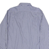 TOMMY HILFIGER Mens Blue & White Stripe Shirt L Classic Button Shirt Cotton