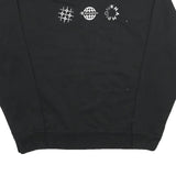 CHAMPION Mens Black Cotton Blend Sweatshirt L Crew Neck Pullover Printed Logo