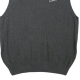 TOMMY HILFIGER Mens Grey Patterned V-Neck Cable Knit M Sleeveless Cotton Blend