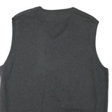 TOMMY HILFIGER Mens Grey Patterned V-Neck Cable Knit M Sleeveless Cotton Blend