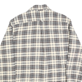 JACHS Mens Cream & Grey Check Shirt L Cotton Blend Casual Long Sleeve Button