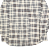 JACHS Mens Cream & Grey Check Shirt L Cotton Blend Casual Long Sleeve Button