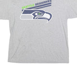 MAJESTIC Mens Grey Seattle Seahawks Graphic T-Shirt L Short Sleeve Round Neck