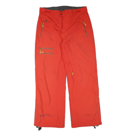 SCOTT Lined Mens Relaxed Red Polyester Blend Zip Trousers W35 L32 Outdoor