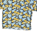 PURITAN Mens Black Blue & Yellow Floral Viscose Shirt XL Summer Holiday