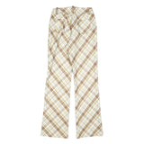 DPERCENT Womens Polyester Blend Beige & Brown Slim Straight Trousers W26 L32