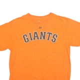 MAJESTIC Mens Orange Giants Graphic T-Shirt L Short Sleeve Crew Neck Sport