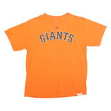 MAJESTIC Mens Orange Giants Graphic T-Shirt L Short Sleeve Crew Neck Sport