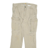 CARHARTT Mens Cotton Blend Beige Relaxed Fit Straight Trousers W36 L31 Workwear