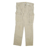 CARHARTT Mens Cotton Blend Beige Relaxed Fit Straight Trousers W36 L31 Workwear