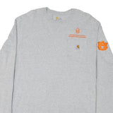 CARHARTT Mens Grey XL Long Sleeve Crew Neck Logo Workwear Cotton Blend T-Shirt