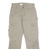 CARHARTT Mens Cotton Beige Relaxed Cargo Trousers W30 L30 Durable Workwear