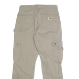CARHARTT Mens Cotton Beige Relaxed Cargo Trousers W30 L30 Durable Workwear