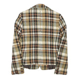 CONTE OF FLORENCE Womens Beige & Brown Check Jacket XXS Wool Blend Button