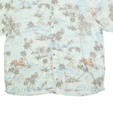 BATICK BAY Mens Blue Hawaiian Shirt 2XL Cotton Lightweight Summer Casual