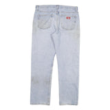 DICKIES Mens Light Blue Regular Fit Straight Denim Jeans W34 L32 Workwear Zip