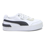 PUMA Carina Womens Low Top Trainers Leather White Black UK 6.5 Casual