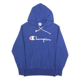 CHAMPION REVERSE WEAVE Womens Blue Pullover Hoodie L Cotton Blend Casual