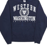 JERZEES Mens Navy Blue Western Washington University Hoodie S Cotton Casual