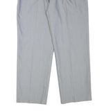 HAGMAN Mens Regular Fit Grey Wool Blend Zip Fly Trousers W35 L29 Classic Formal