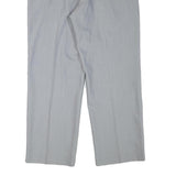 HAGMAN Mens Regular Fit Grey Wool Blend Zip Fly Trousers W35 L29 Classic Formal