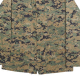 Mens Green Brown Digital Camo Military Jacket S Cotton Blend Button Plain Casual