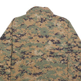 Mens Green Brown Digital Camo Military Jacket S Cotton Blend Button Plain Casual