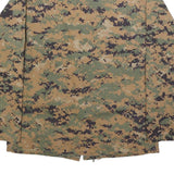 Mens Green Brown Digital Camo Military Jacket S Cotton Blend Button Plain Casual
