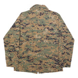 Mens Green Brown Digital Camo Military Jacket S Cotton Blend Button Plain Casual