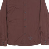 LEVI'S Mens Maroon Plain Shirt M Cotton Long Sleeve Button Closure Classic Fit
