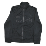 FILA Mens Black Zip Jacket S Polyester Blend Plain Lightweight Sportswear