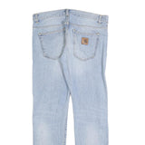 CARHARTT Mens Jeans Blue Regular Straight Denim Light W32 L32 Classic Fit Zip