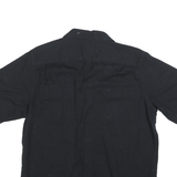 WRANGLER Mens Black Plain Shirt L Cotton Blend Casual Short Sleeve