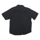 WRANGLER Mens Black Plain Shirt L Cotton Blend Casual Short Sleeve