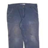 CARHARTT Mens Cotton Blend Navy Regular Fit Straight Trousers W38 L30 Workwear