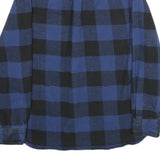 JACHS Mens Blue & Black Check Shirt L Cotton Casual Long Sleeve Button