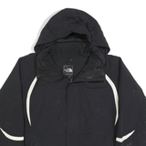 THE NORTH FACE Womens Black & White Outdoor Jacket L Polyester Blend Zip Hooded