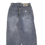 GUESS Womens Blue Regular Fit Straight Denim Jeans W27 L26 Classic Cotton Button