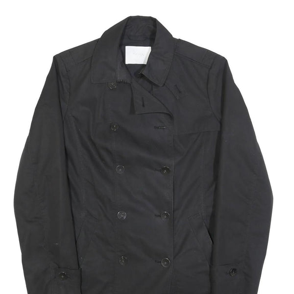 HUGO BOSS Womens Black Cotton Blend Double Breasted Jacket UK 16 Button Closure