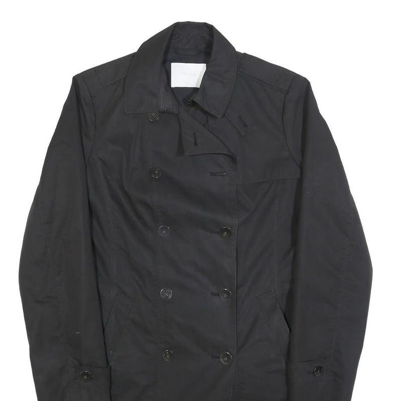 HUGO BOSS Womens Black Cotton Blend Double Breasted Jacket UK 16 Button Closure