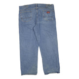 DICKIES Mens Regular Fit Blue Denim Jeans W42 L28 Classic Cotton Blend Zip